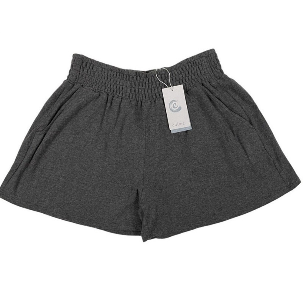NWT Calme XL Cozy Pull On Shorts Gray 112190